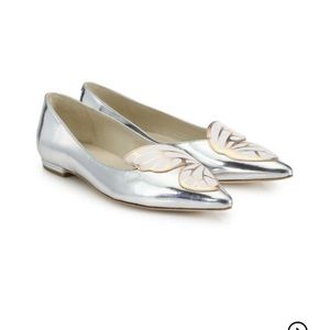 Sophia Webster butterfly flats in silver